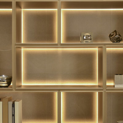 Dapur kisi-kisi modular kaca lemari Aluminium Bingkai ODM