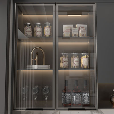 Elektroforesis Modular Dapur Aluminium Furniture Profile Untuk Pintu Lemari