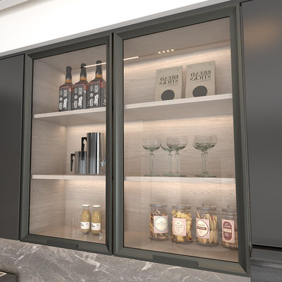 Mat hitam modern dapur aluminium furnitur profil untuk pintu kabinet