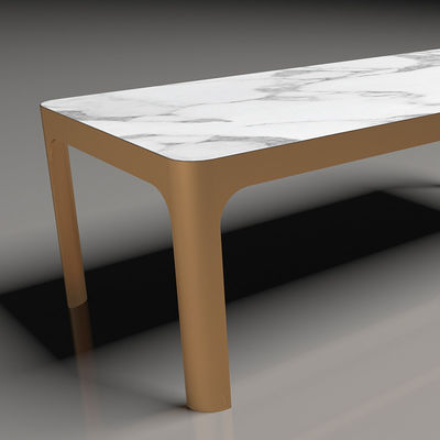 180x90 150x80 Aluminium Marmer Top Meja Teh Furnitur