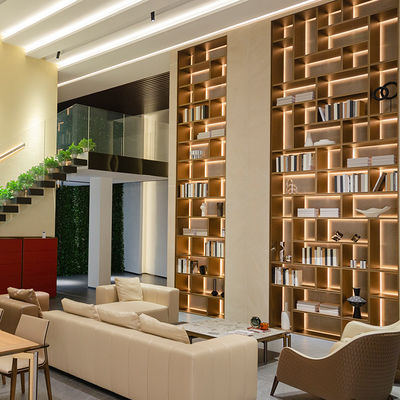 Furnitur Rumah Aluminium Modern Lemari Buku Modular Lemari Dinding