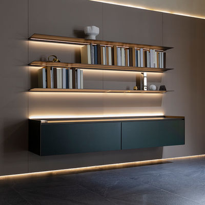 Batu Sinter Aluminium Furnitur Rumah Marmer Alam TV Showcase Disesuaikan