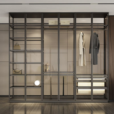 Perabot Kerangka Aluminium Waterproof Walk In Robe Cabinetry Untuk ruang ganti