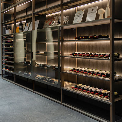 Dapur kaca lemari lemari lemari dinding Almirah Dengan pintu kaca Wine Rack
