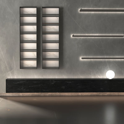Aluminium Frame Plywood Wall Mounted TV Unit Stand Custom