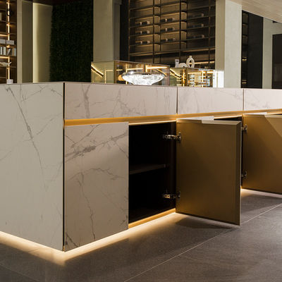 Dapur Modular Aluminium Putih Lemari Almirah Island Custom