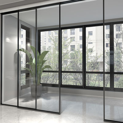 Kantor Frosted Sliding Aluminium Framed Pintu Interior Single Swing