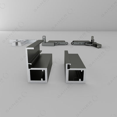 Komersial Aluminium Alloy Modular Kitchenette Cabinet Tanpa Bingkai Pintu Kaca