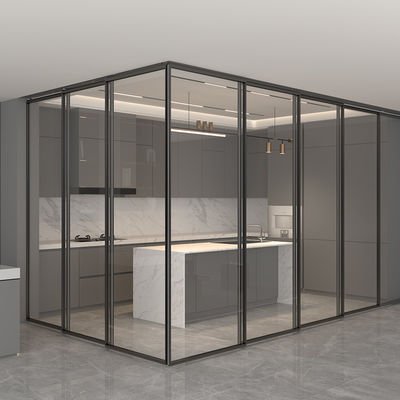 8mm tebal aluminium interior geser pintu kaca untuk ruang tamu partisi