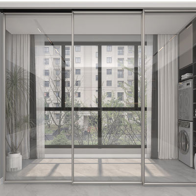 Slim Triple Anodizing Aluminium Interior Pintu Geser Kaca Slider