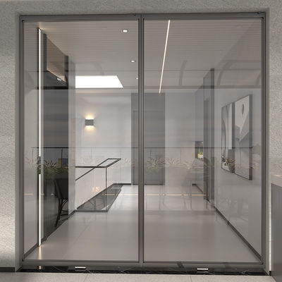 Abu-abu Bifold Slimline Aluminium Pintu Luncur Internal Balkon ODM