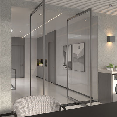ODM Tempered Glass Interior Pivot Aluminium Interior Sliding Doors Anti Impact Rated