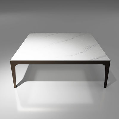 Minimalis White Rock Slab Meja Teh Kamar Tidur Perabotan 1200*1200*400MM