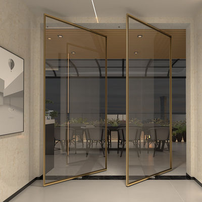 Luxury Aluminium Frame Interior Pivot Pintu Untuk Rumah Windproof