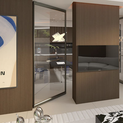 Kelas A Pintu interior berbingkai aluminium Kaca bening Pintu Pivot