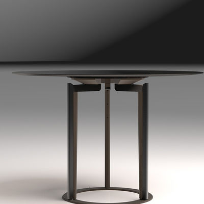 Furnitur ruang tamu mewah kaki hitam meja makan bulat
