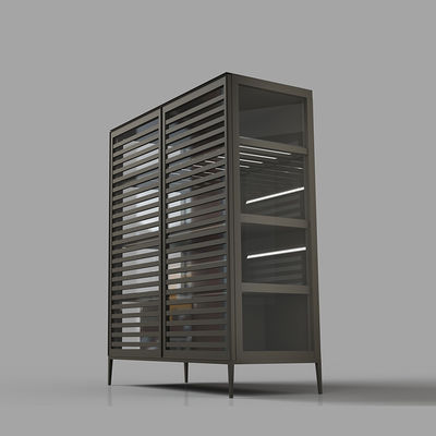 Disesuaikan Mewah Aluminium Kaca Sideboard Modern ruang tamu Side Cabinet