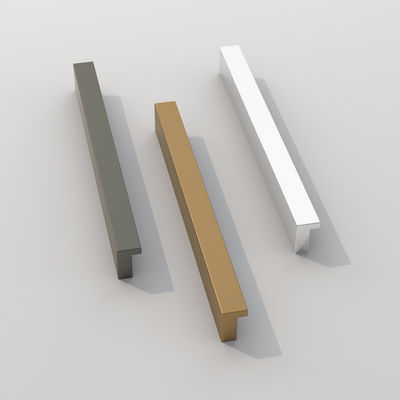Chrome Perabot Hardware Handle Aluminium Profil Lemari Lemari Handle