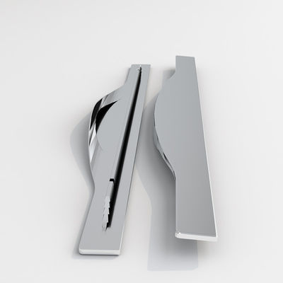 Furnitur Kamar Tidur Hardware Handle Chrome Cabinet Drawer Flush Pull Aluminium Handle