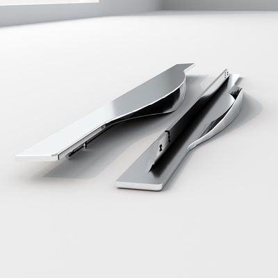 Furnitur Kamar Tidur Hardware Handle Chrome Cabinet Drawer Flush Pull Aluminium Handle