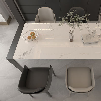 Interior Aluminium Furniture Rumah Leg Rock Plate Modern Sintered Stone Meja Makan